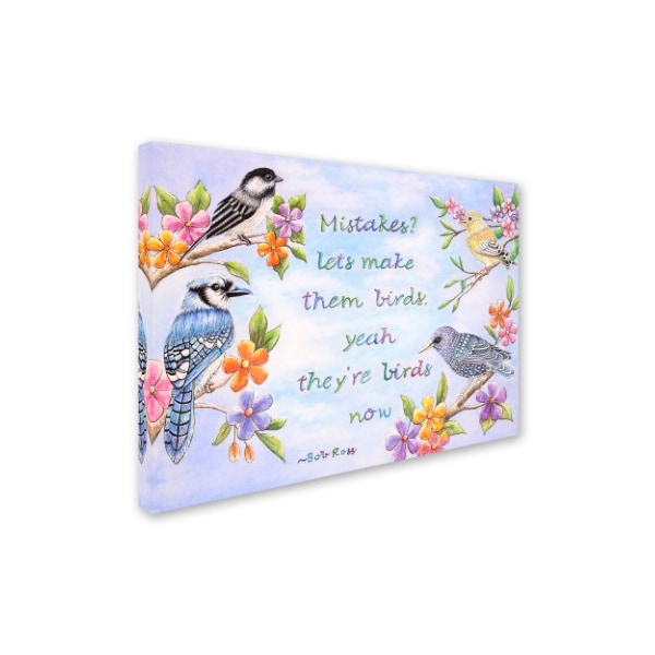 Michelle Faber 'Birds And Flowers Quote' Canvas Art,14x19